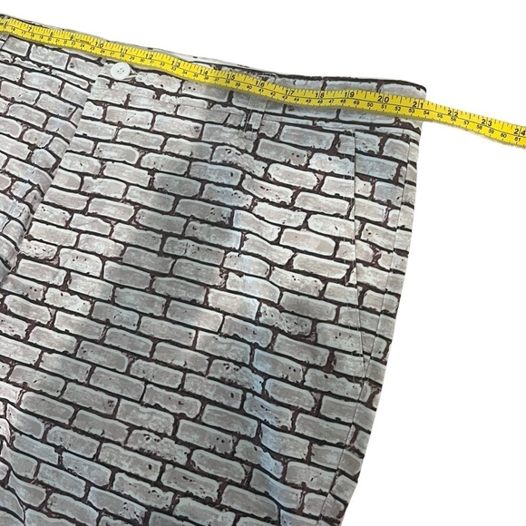 Hreski Golf Shorts Brick Wall Pattern Brown/White Men’s Size 40 NWT - Picture 4 of 14